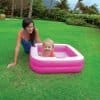 Baby Pool cum Bath Tub Square Shaped Inflatable 34" by 34"  (Pink) - Intex