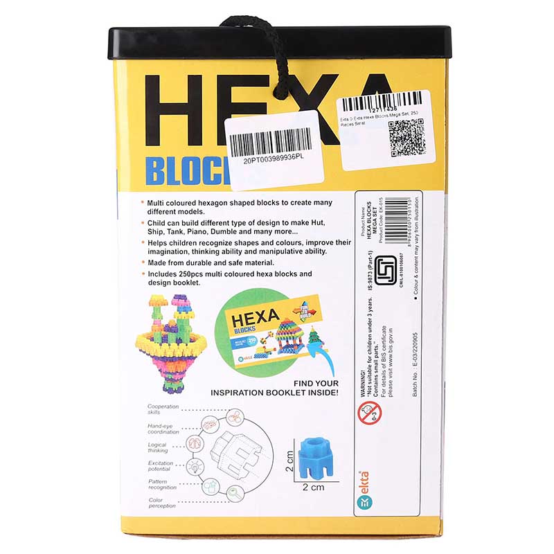 Ekta Hexa Mega Set Building Blocks Multicolor - 250 Pieces_009