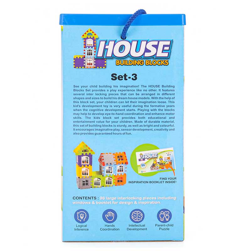 Ekta House Building Blocks Set 3 Multicolor - 96 Pieces_008